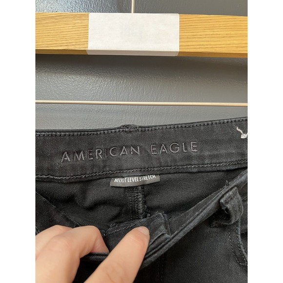 American Eagle Next Level Stretch Curvy High Rise Jegging Jeans Black Womens 10 - Picture 3 of 5